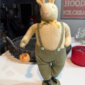 Charming Bunny Figurine with Orange Accessory